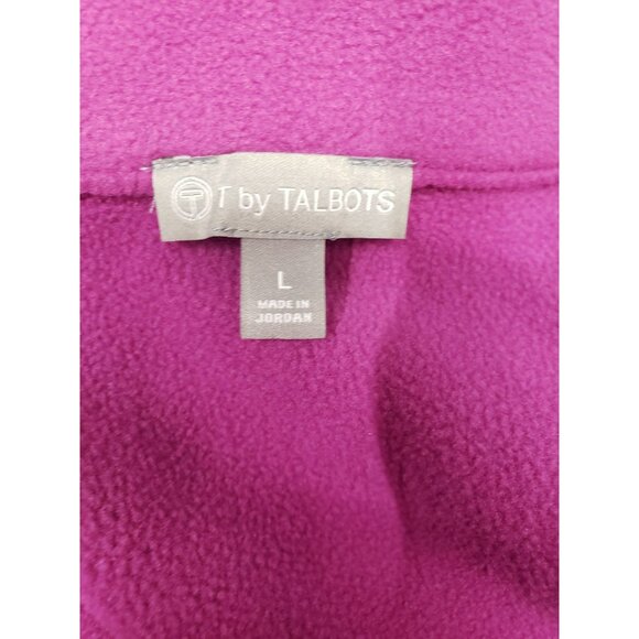 T By Talbots Zip-Up Jacket, Purple, size L, Pockets, Polyester/Spandex Fleece - Picture 8 of 9